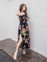 Spagetti Neckline Maxi Floral Beach Bohemia Dress