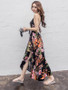 Spagetti Neckline Maxi Floral Beach Bohemia Dress