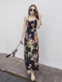 Spagetti Neckline Maxi Floral Beach Bohemia Dress