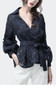 3D Floral Ladies Embroidered Blouse Lace Top Long Sleeve V-neck Elegant Office Blouses