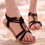 Flower Bead Knitting Clip Toe Slip On Flat Beach Outdoor Sandals