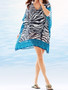 Chiffon Stripe Printed Loose Plus Size Beach Cover Up