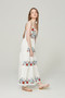 2018 New Spaghetti Strap Floral Embroidered Maxi Dress