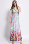 Sexy Printed Sleeveless Bohemia Beach Maxi Dress