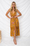 Printed Spaghetti Strap Backless Beach Bohemia Maxi Dress