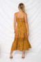 Printed Spaghetti Strap Backless Beach Bohemia Maxi Dress