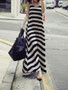 Sexy Stripe Sleeveless Bohemia Beach Maxi Dress
