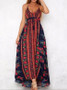 Sexy Printed Halter Beach Bohemia Maxi Dress