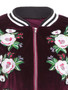 Womens bomber jacket flower animal embroidery velvet riverdale jackets