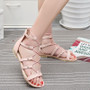 2018 Summer Open Toe Cross Strap Flat Sandals