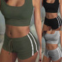 Seamless Yoga Suits Sport Crop Tops High Waist Fitness Shorts Gym Sets Running Sports Workout Clothes