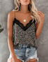 Women Sexy V Neck Lace Trim Camisole Tank Tops