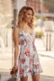 floral dress with an envelope neckline