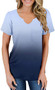 Women's Short Sleeves T Shirt V Neck Basic Tee Cute Tops