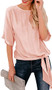 Women's Casual Knot Tie Front Half Sleeve Summer T Shirt Blouses Tops