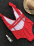 One-piece Sexy V Neck Ruffles Bikini Sets Beach Swimwear