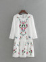 Popular Fashion Inwrought 3/4 Sleeve Round Neck Mini Dress