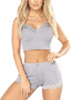 Pajamas Set Women's V-Neck Sleeveless Sleepwear PJ Set Soft Lace Cami Set with Short Pants Nightwear