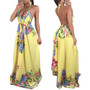 Sexy Print Halter Backless Bohemia Beach Maxi Long Dress