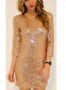 Sexy Sequined Perspective Long Sleeve Bodycon Dress