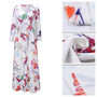 Sexy V Neck Floral Printed Big Swing Maxi Dress