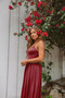 Solid Color Deep V Neck Evening Maxi Dress