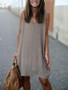 Casual V Neck Sleeveless Irregular Mini Dress