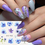 Butterfly Nail Art Sticker Decals Butterfly Bloom Flower Design Tulips, Retro Roses Printing Female Trend Nail Art Decoration Water Transfer Stickers Holographic DIY Nail Supplies (24Pcs)