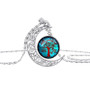 Colorful Hollow Tree of Life Necklaces Moon Pendant Necklace