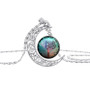 Colorful Hollow Tree of Life Necklaces Moon Pendant Necklace
