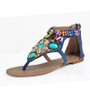 Ethnic Style Women Summer Bohemian Stone Bead Flat Sandals