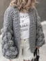 Knit Hollow Long Sleeve Cardigan Outwear Sweater