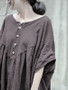 Linen Cotton Loose Casual Plus Size Maxi Dress