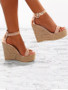 Casual Wedge High-heel Weaving Sandal Shoes
