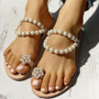 Fashion Comfortable Casual Outdoor Pearl Flat Slippers Sandals