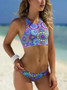 Boho Totem Circle Print Bikini Patch Swimwear Beach Swimsuit