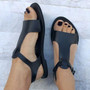 Casual Buckle Slingbacks Solid Color Summer Flat Sandals Shoes