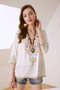 Bohemian Embroidery Half Sleeve Plus Size T-Shirts Tops