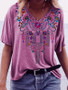 Boho V Neck Floral Print Shirts Blouses Tops