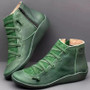 Vintage Comfortable Flat Heel Autumn Ankle Zipper Boots