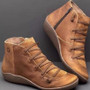 Vintage Comfortable Flat Heel Autumn Ankle Zipper Boots