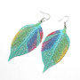Chic Boho Colorful Hollow Leaf Drop Earrings Jewelry