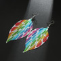 Bohomian Colorful Hollow Leaf Drop Earrings Accessories
