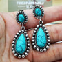 Bohemian Flower Turquoise Vintage Earrings Jewelry