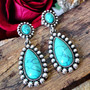 Bohemian Flower Turquoise Vintage Earrings Jewelry