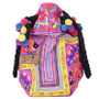 Folk Style Embroidered Pompom Canvas Shoulder Bag