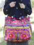 Folk Style Embroidered Pompom Canvas Shoulder Bag