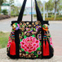 Vintage Ethnic Embroidered Tassel Beads Versatile Canvas Shoulder Bags