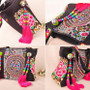 Vintage Ethnic Embroidered Tassel Beads Versatile Canvas Shoulder Bags