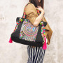 Vintage Ethnic Embroidered Tassel Beads Versatile Canvas Shoulder Bags